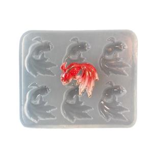Reusable DIY Goldfish Keychain Silicone Casting Mold For Epoxy Resin Crafts And Miniature Pendants Mould