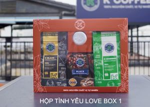 Set Quà Tăng Cà Phê Hộp Tình Yêu Love Box 1 - Cà phê Rang Xay và Cà Phê Hòa Tan