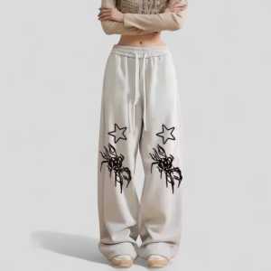 Celana Panjang Spiders Stars Baggy Pants Kulot Oversize - Celana Panjang Kulot Reguler Kekinian