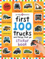 English original first 100 stickers trucks and things that go children's English word learning Sticker Book 500 stickers 100 kinds of transportation early education cognition. 