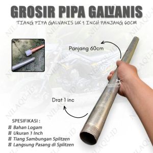 GROSIR Pipa Tiang Penangkal Petir Galvanis 1" 60cm Pipa Besi Galvanise Anti Petir Rumah