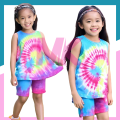Tie-Dye Sando and Shorts Terno Sets, Ideal for Girls Aged 1-8 Years, Perfectly Designed for Kids. 