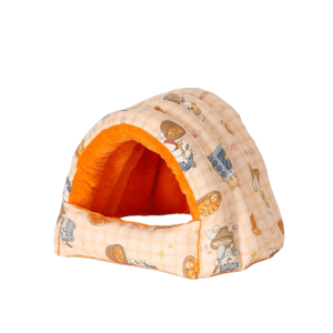 FOUNDTWO Semi Closed Winter Hamster Cotton Nest Soft Thickened Rabbit Sleeping Nest Cute Cartoon Hamster Warm Nest Cold Weather