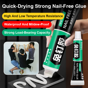 High Viscosity Fast-Drying Strong Adhesive No Nail Glue for All Year Family Users  Adults  Seniors  Waterproof and Mold-Proof  Wall-Safe  Heat-Resistant