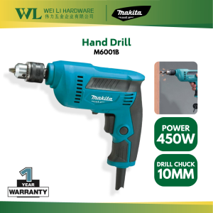 Makita MT M6001B Hand Drill 450W / mesin drill kecil heavy skru screw mesin korek besi kayu drill wood metal m6001