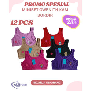 12 PCS Miniset Anak Remaja Gwenith KAM BORDIR  Pakaian Dalam Anak  BEST SELLER