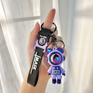 Gantungan Kunci Astronot Beruang Keychain Kartun Karakter Bear Astronaut Gantungan Tas Lucu