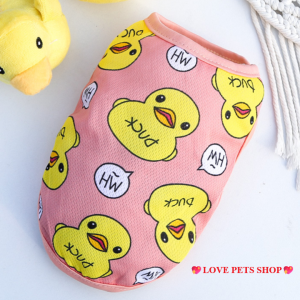 Áo ba lỗ Chó Mèo hình chú vịt vàng dễ thương (mẫu mới) - Love Pets Shop