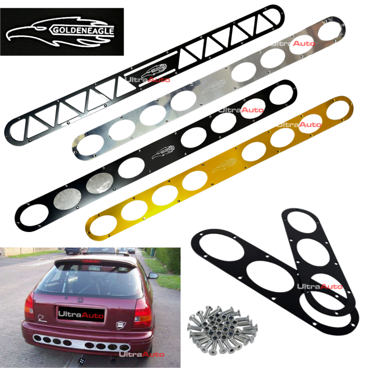 Universal Rear Bumper Diffuser - 2-Piece Aluminum Alloy Race Air Diversion Panel With Screws