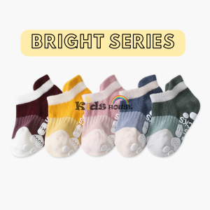 Kidshouse 5 Pairs Ankle Socks Large Area Non Skid Socks for Toddler Children Kids O008