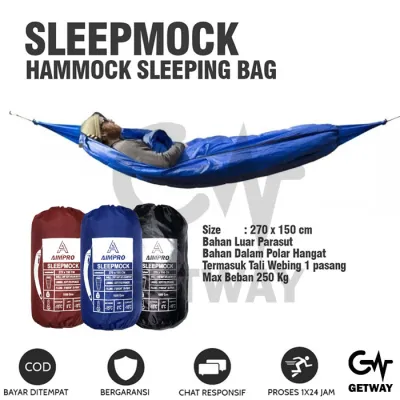 Getway Sleeping Bag Hammock 2 in 1 Sleepmock Sleep Mock Semmock Tempat Tidur Ayunan Kasur Gantung Camping Outdoor Kuat Ringan Praktis Pendaki Adventure Hiking Traveling Backpacking Murah AIMPRO