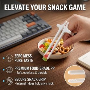 Snack Tongs Food Tongs Hands Free Snack Grabber Clean Hands Finger Food Serving Clip Reusable Kitchen Tableware for Chips Cookies Candy
