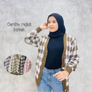 Cardigan Rajut Kotak-Kotak PREMIUM TEBAL & Korea Style BTS