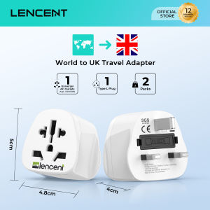 LENCENT World to UK Travel Adapter Visitor from USA/Europe/China/Australia Universal to 3 Pin UK Adapter Plug [USA to UK Adapter/EU to UK adapter] Charger Converter