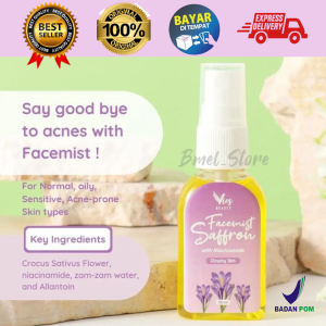 Bmel Facemist Saffron Bpom By Vies Dengan Niacinamade & Zamzam Water Mencerahkan Wajah