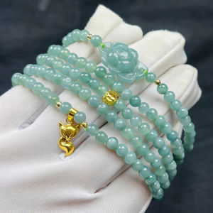 vòng tay nữ dáng chuỗi ngọc lam ngọc tự nhiên mix hoa sen liên hoa ngọc lam ngoc vip charm cầu kim tiền vàng tây và hồ ly vàng tây vòng tay đá phong thủy trang sức thiết kế đủ hóa đơn thẻ bảo hành