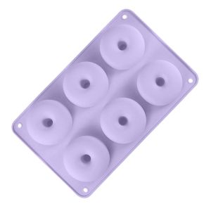 DAWEIF High Temperature Resistant Donut Mold Silicone Non-Stick Baking Pan 6 Holes Baking Utensils Home Baking