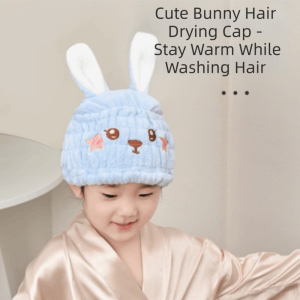SUTONGXUE Chất thấm hút Mũ làm khô tóc cho trẻ em Sáng tạo Dày hơn Khăn lau tóc Phụ Kiện Phòng Tắm Thiết kế đầu thỏ Mũ tròn co giãn Phòng tắm
