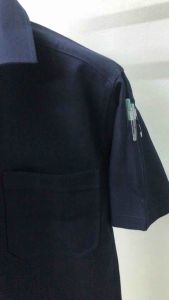 เสื้อช็อป เสื้อช่าง ผ้าโซล่อน แขนสั่นมี 3กระเป๋า(สีกรมท่า) พร้อมส่ง