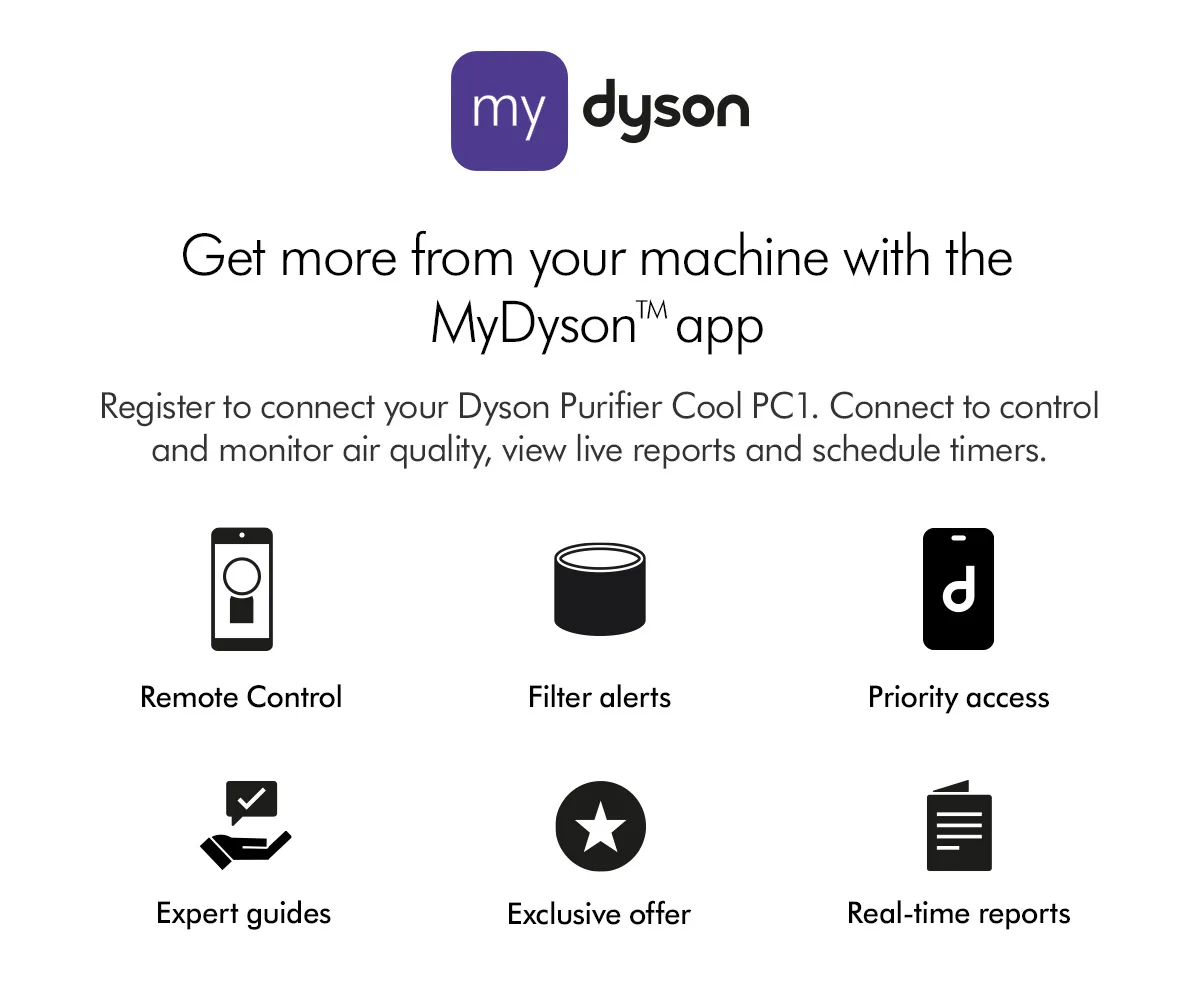Dyson Purifier Cool air purifier PC1 TP11 (Black) | For Haze, Dust ...