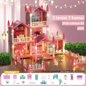 mainan anak perempuan rumah Princess mainan Castle 86cm mainan rumah boneka mainan perempuan besar Villa Hut rumahan Bermain Anak Mainan Anak Perempuan Rumah Boneka Imitas mainan rumah rumahan