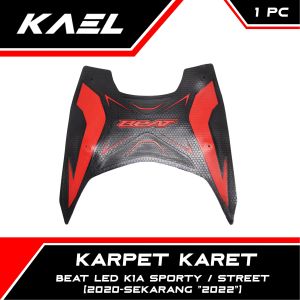 Karpet Karet Honda Beat LED New Sporty-Street-Deluxe 2020-2021-2022 Keset Pijakan Alas Kaki Motor Merah-Biru-Putih-Abu-Emas-Gold