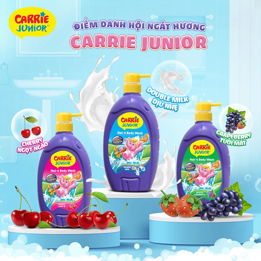 Sữa tắm gội Carrie Junior hương Cherry