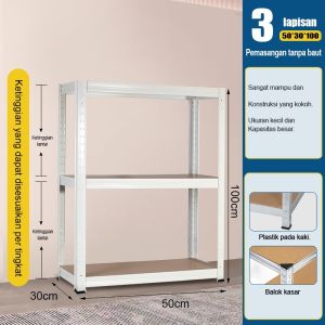 Rak Besi Siku Lubang Rak Serbaguna 6 Tingkat Gudang Rak Barang 120x40x200 cm