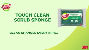 3M Scotch Brite Tough Clean Ab S.Sponge 3/pk