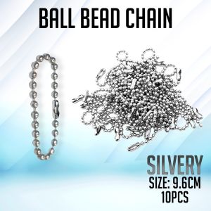 Partner Print- 10PCS 9.6CM Metal Ball Bead Chain Hanging Keychain