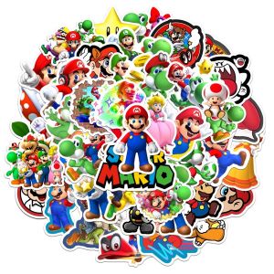 สติกเกอร์ ลายการ์ตูนซุปเปอร์มาริโอ้ กันน้ํา สําหรับติดตกแต่งหมวกกันน็อค แก้วน้ำชิ้น 50 ชิ้น