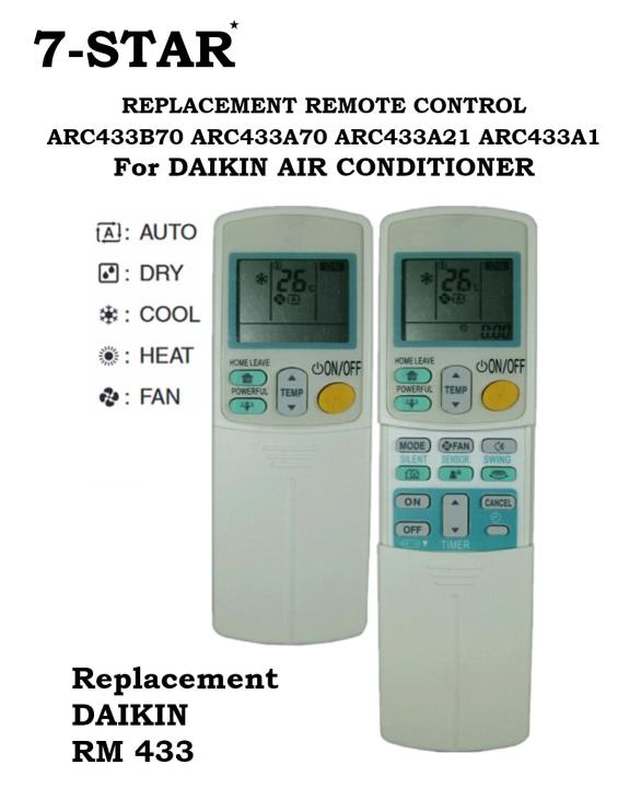 Replacement Remote Control For Daikin AC – ARC433B41, ARC433A74, White