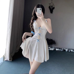 SatisfClothe 🌜🌜ชุดนอนเซ็กซี่ ชุดเดรสสายเดี่ยว สายสะพายไหล่ปรับได้ ใส่สบาย ผ้าดีมาก