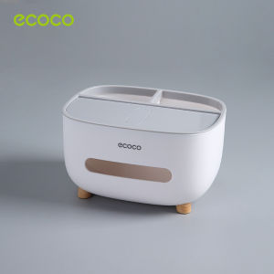 Ecoco Tissue Holder for Table Tissue Box with Mobile Phone Holder Tissue Dispenser Storage Container