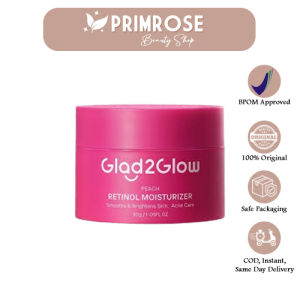 GLAD2GLOW Peach Retinol Moisturizer 30gr - G2G Moist Pelembab Mengurangi Kerutan dan Garis Halus