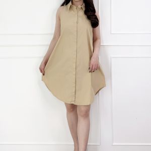 SV 6533 - Simple Collar Dress | Silvervogue | Gaun Katun Midi Pakaian Wanita