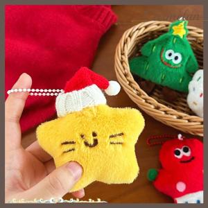 [Carmelun] Kawaii Christmas Plush Keychain Cartoon Santa Claus Christmas Tree Stuffed Doll Keyring Bag Pendant Christmas Hanging Decor Gift