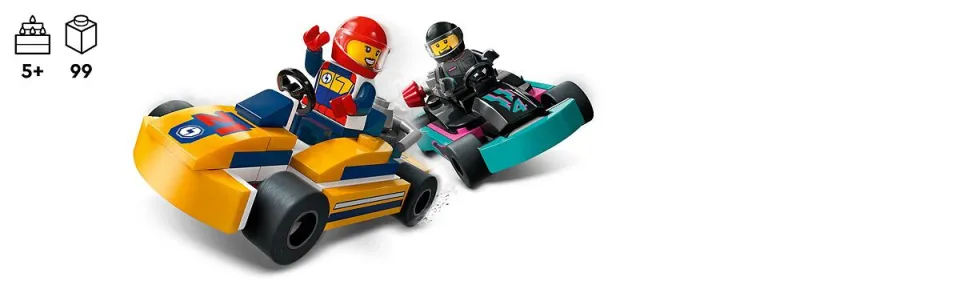 LEGO City 60400 Go-Karts and Race Drivers Toy Set (99 Pieces - Main Image