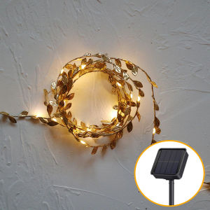 OSQ 12m Solar Fairy Lights String Outdoor Party Garden Colorful Leaf Light Lamp Decorative Garland