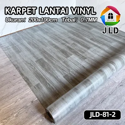 JieLiDa Karpet Lantai Vinyl Meteran Korea (Lebar 200cm x 100 cm) Tebal 0.7mm Motif Kayu Dasar