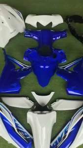 ชุดสีเวฟ110 ไอปี2012 สีขาว ตัดน้ำเงิน 15 ชิ้น แถมฟรีน๊อตพอช ราคาสูงสุด สินค้าที่ได้รับประกัน คุณค่าถือ