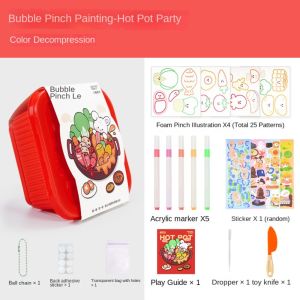 YISHA Thiết kế hài hước Đồ chơi nhà bếp vẽ tranh DIY Đồ chơi Nhiều màu sắc Bộ đồ chơi giả vờ Đồ chơi nồi lẩu An toàn cho trẻ em Đồ chơi thực phẩm phồng lên Đồ chơi giáo dục