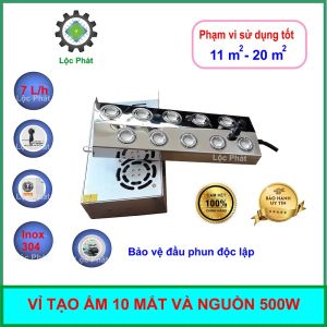 Vỉ phun sương 10 mắt 48VDC 5.5A và nguồn 500W 220V phun sương siêu âm khói mịn chất lượng bền giá rẻ có bảo hành tại shop Lộc Phát VI10-5.5A-N500W
