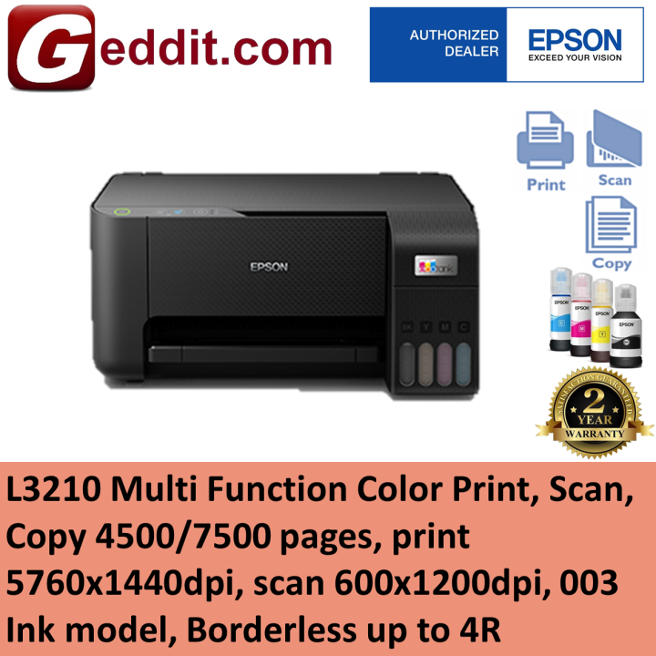 EPSON L3210 Multi Function Color Print, Scan, Copy 4500/7500 pages