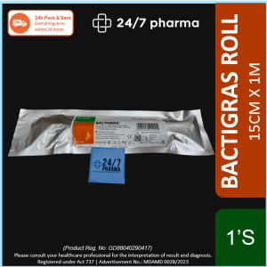 Bactigras Roll 15cm x 1m Smith & Nephew bactigrass Chlorhexidine Paraffin Wrap 66007505