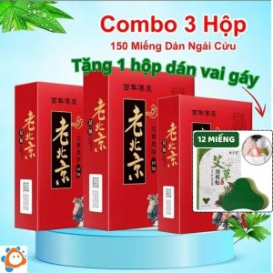 (Combo 3 Tặng 1 ) Combo 3 Hộp miếng dán ngãi cứu thải độc chân Ông Lão Bắc Kinh giúp ngủ ngon.....