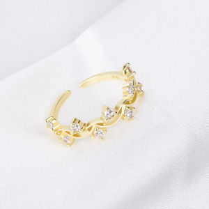 สินค้าเปลี่ยนแปลง บ้านสาว น่ารัก แผ้วหยดน้ำคริสตัล เกาหลี สีทอง ปรับขนาด สำหรับผู้หญิง ชุดที่ 1