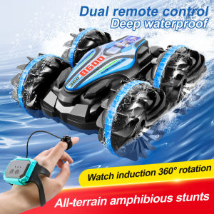 Toys for 6-12 Year Old Boys Amphibious Remote Control Car Boat for Kids 2.4Ghz RC Car Waterproof RC Monster Truck Stunt Car Remote Control Vehicle with Rotate 360 All Terrain Boys Girls Gifts
