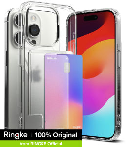 Ringke Fusion Card Compatible with iPhone 15 Pro Case Cover Transparent Hard Back Soft Flexible TPU Bumper with Built-in Slim Card Holder Wallet Scratch Resistant Natural Form