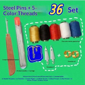 SEA JJT Hand Sewing Steel Needle Set with Thread and Tools for Clothing Quilting Home Crafting - Complete Kit for Beginners